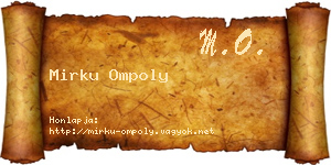 Mirku Ompoly névjegykártya